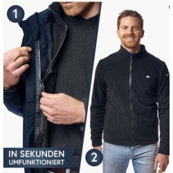 Valkental - Wasserdichte Jacke Herren  Mit Fleece Zipp-In  Verstaubarer Kapuze,GRÖSS-L