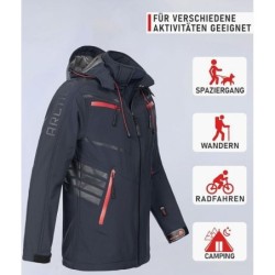 Arctic Seven Herren Softshell Jacke Funktionsjacke Outdoor Regenjacke Atmungsaktiv,GRÖSS-L