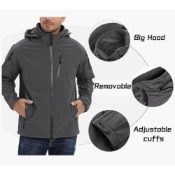 TACVASEN Herren Softshelljacke Militär Outdoorjacke,GRÖSS-M