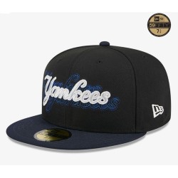 Schwarze New York Yankees Shadow Stitch 59FIFTY Fitted Cap