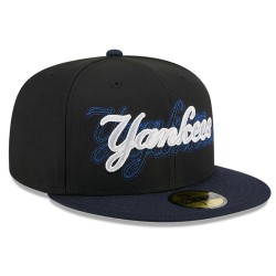 Schwarze New York Yankees Shadow Stitch 59FIFTY Fitted Cap