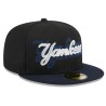 Schwarze New York Yankees Shadow Stitch 59FIFTY Fitted Cap