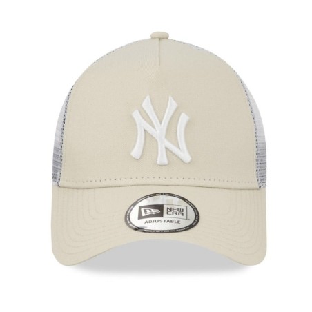 Beige New York Yankees A-Frame Trucker Cap