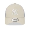 Beige New York Yankees A-Frame Trucker Cap