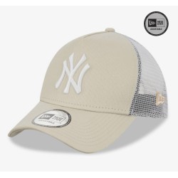 Beige New York Yankees A-Frame Trucker Cap