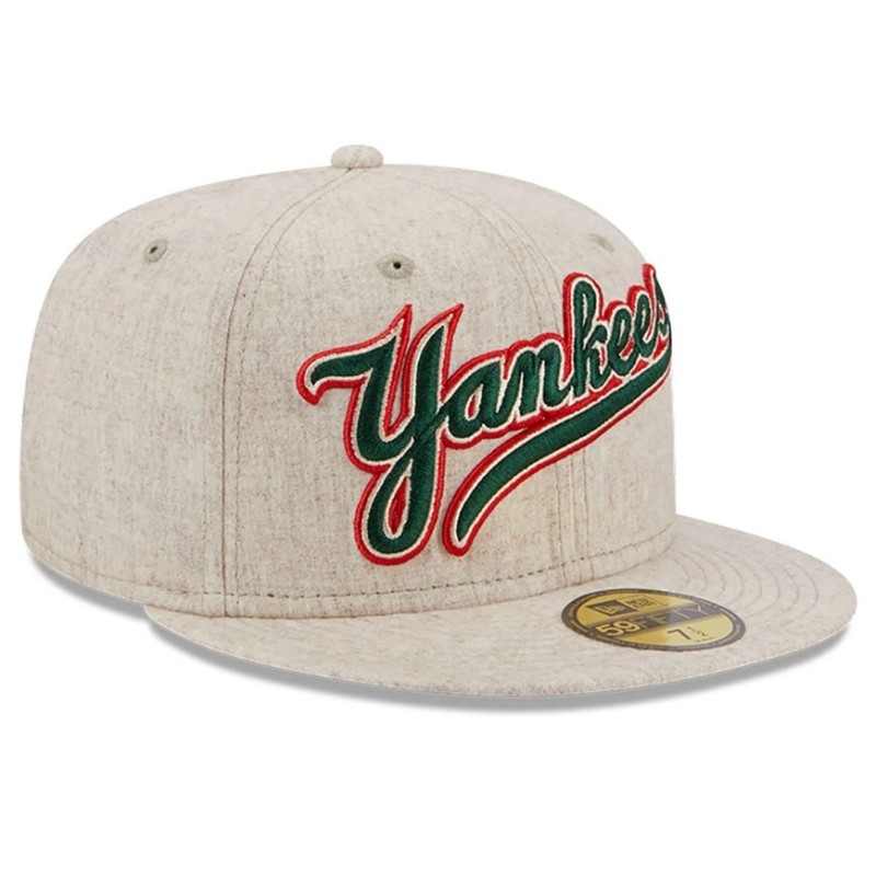 Beige New York Yankees Wool Plaid 59FIFTY Fitted Cap