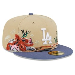 Beige LA Dodgers Team Landscape 59FIFTY Fittted Cap