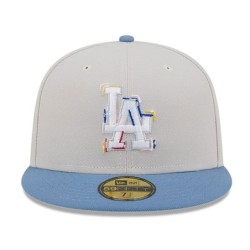 Hellbeige LA Dodgers Colour Brush 59FIFTY Fitted Cap