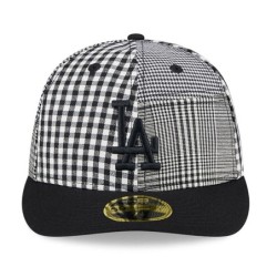 Schwarze LA Dodgers Patch Plaid Low Profile 59FIFTY Fitted Cap