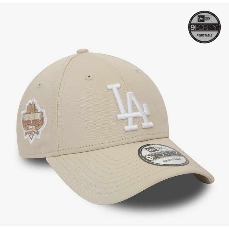 Beige LA Dodgers MLB Sidepatch 9FORTY Verstellbare Cap