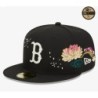 Schwarze Boston Red Sox Cherry Blossom 59FIFTY Fitted Cap