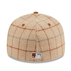 Beige Boston Red Sox MLB Herringbone Check Low Profile 59FIFT Cap