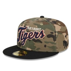 Grüne Detroit Tigers Camo All Over Print 59FIFTY Fitted Cap