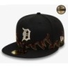 Schwarze Detroit Tigers MLB Fire 59FIFTY Fitted Cap