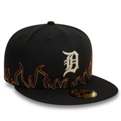 Schwarze Detroit Tigers MLB Fire 59FIFTY Fitted Cap