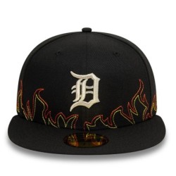 Schwarze Detroit Tigers MLB Fire 59FIFTY Fitted Cap