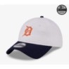 Weiße Detroit Tigers Leather Strap 9TWENTY Verstellbare Cap