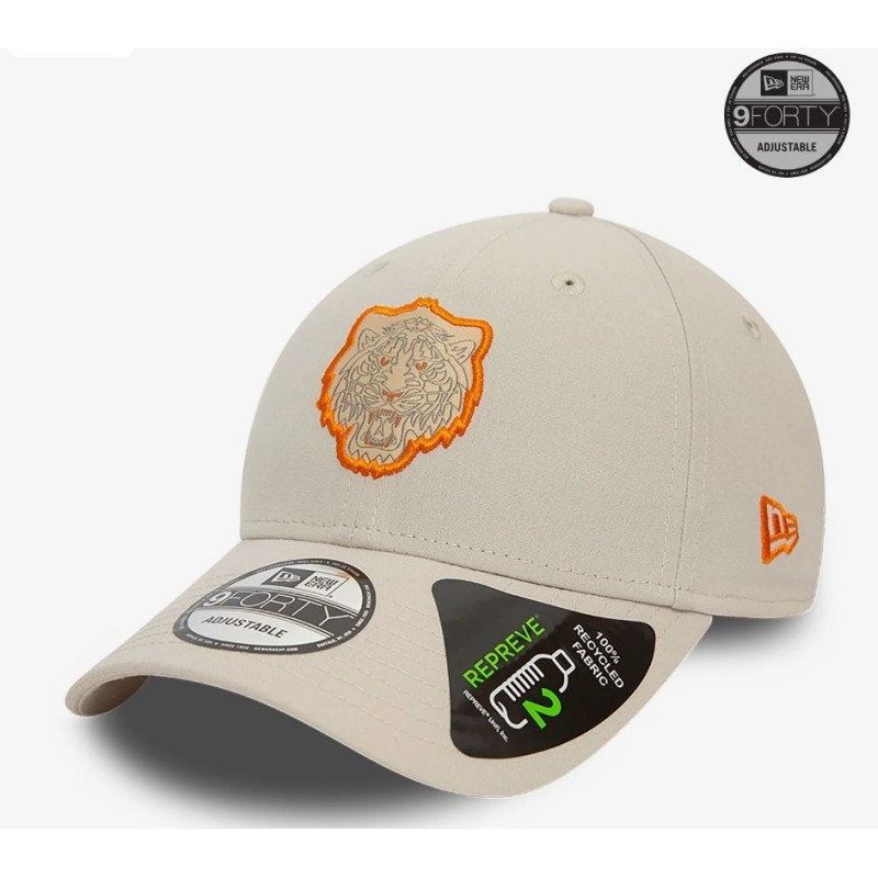 Beige Detroit Tigers Repreve 9FORTY Verstellbare Cap