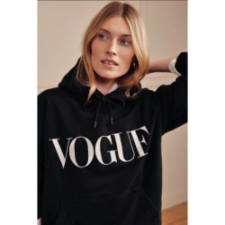 VOGUE Hoodie Schwarz mit Logo-Stickerei