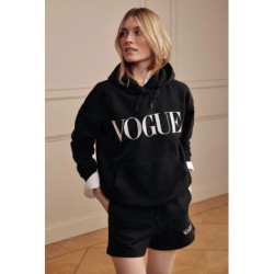 VOGUE Hoodie Schwarz mit Logo-Stickerei