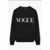 VOGUE Sweatshirt Schwarz mit Logo-Stickerei in Creme