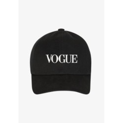 VOGUE Cap Schwarz mit weißer Logo-Stickerei