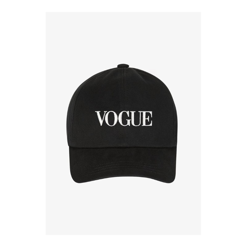 VOGUE Cap Schwarz mit weißer Logo-Stickerei