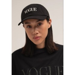 VOGUE Cap Schwarz mit weißer Logo-Stickerei