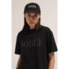 VOGUE Cap Schwarz mit weißer Logo-Stickerei