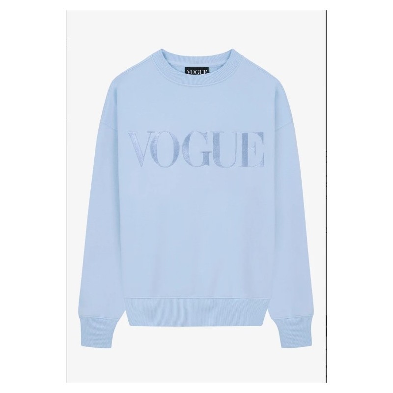 VOGUE Sweatshirt Hellblau mit Logo-Stickerei