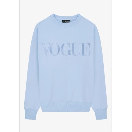 VOGUE Sweatshirt Hellblau mit Logo-Stickerei