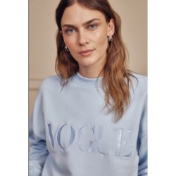 VOGUE Sweatshirt Hellblau mit Logo-Stickerei