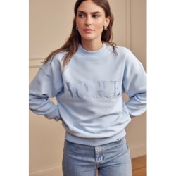 VOGUE Sweatshirt Hellblau mit Logo-Stickerei