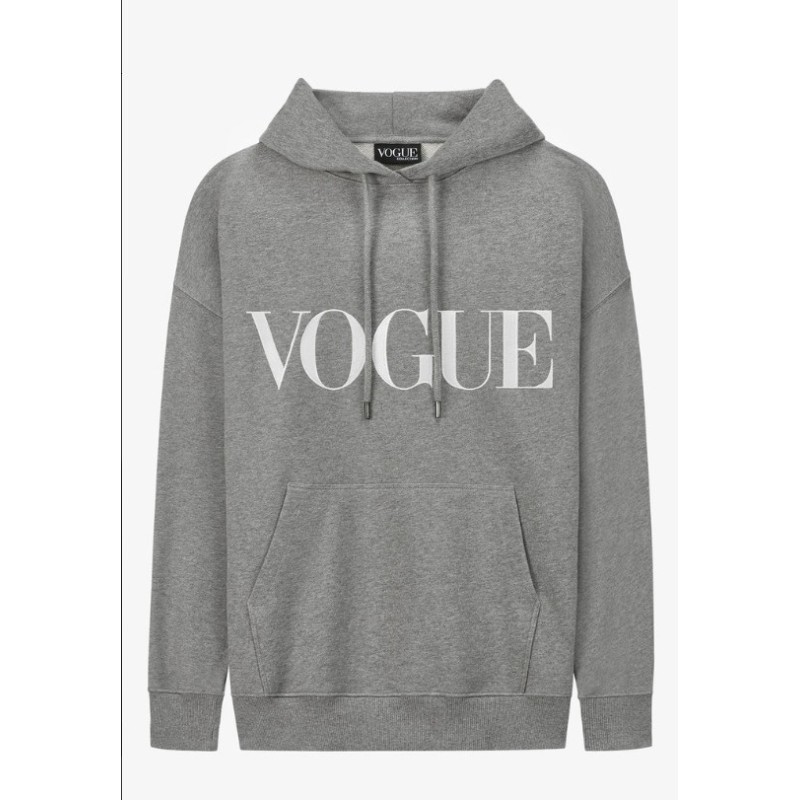 VOGUE Hoodie Grau mit Logo-Stickerei