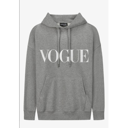 VOGUE Hoodie Grau mit Logo-Stickerei