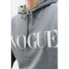 VOGUE Hoodie Grau mit Logo-Stickerei