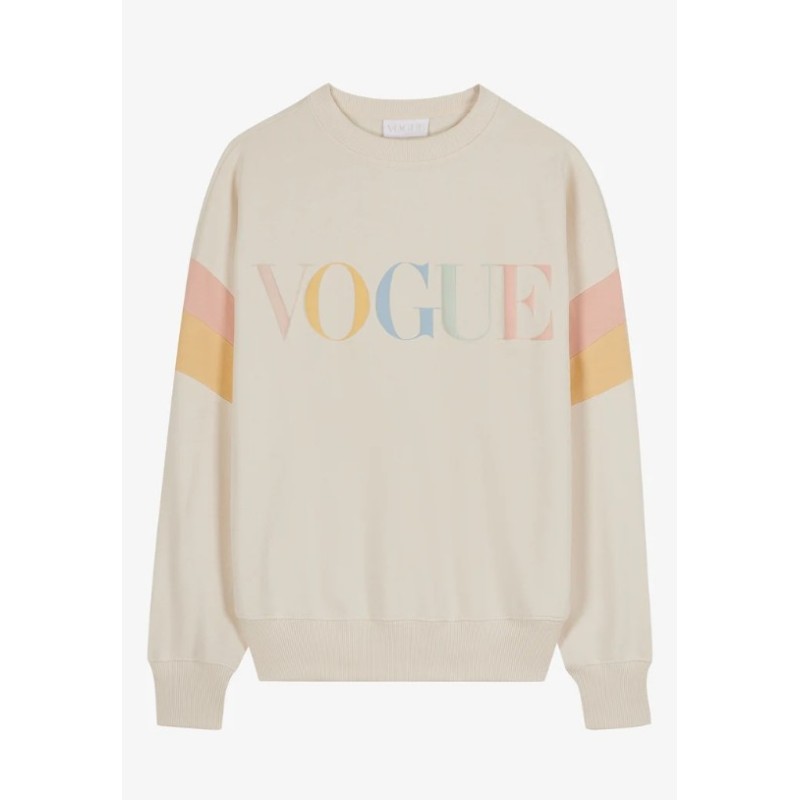 VOGUE Sweatshirt Ivory mit buntem Logo-Print