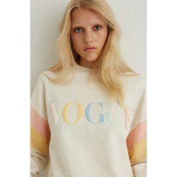 VOGUE Sweatshirt Ivory mit buntem Logo-Print