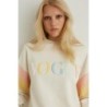 VOGUE Sweatshirt Ivory mit buntem Logo-Print