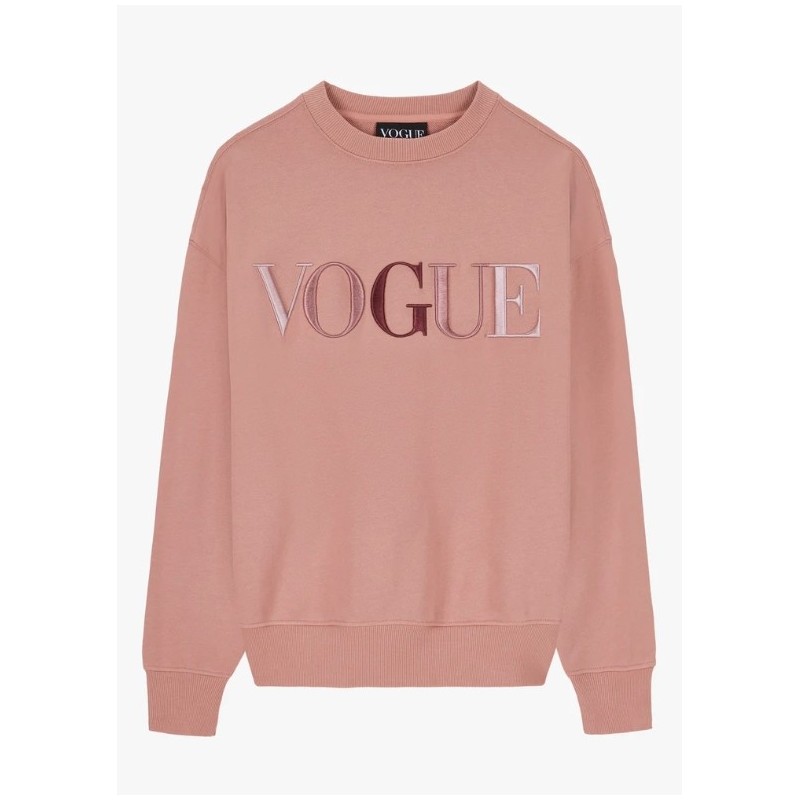 VOGUE Sweatshirt Ash Rose mit bunter Logo-Stickerei