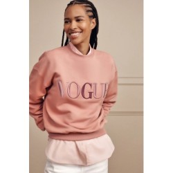 VOGUE Sweatshirt Ash Rose mit bunter Logo-Stickerei