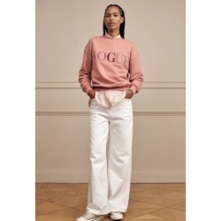 VOGUE Sweatshirt Ash Rose mit bunter Logo-Stickerei