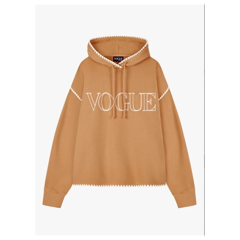 VOGUE Hoodie Camel mit Stickereien