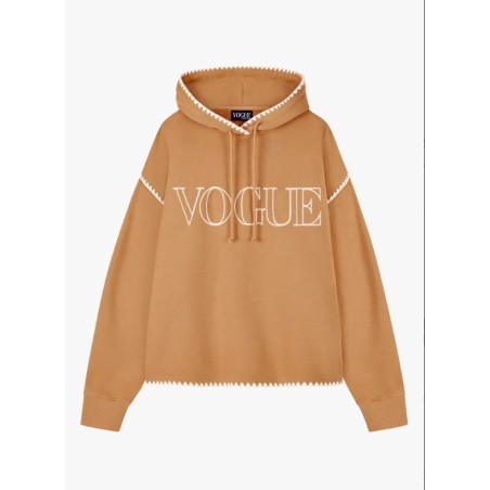 VOGUE Hoodie Camel mit Stickereien