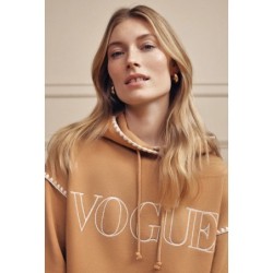 VOGUE Hoodie Camel mit Stickereien