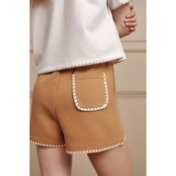 VOGUE Shorts Camel mit Stickereien