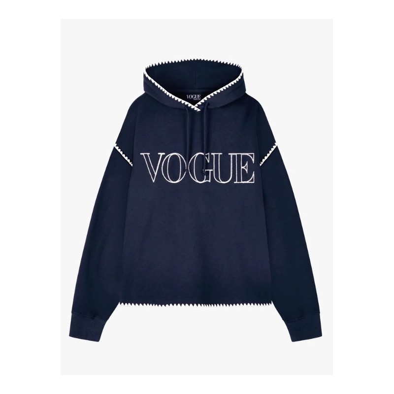 VOGUE Hoodie Midnight Blue mit Stickereien