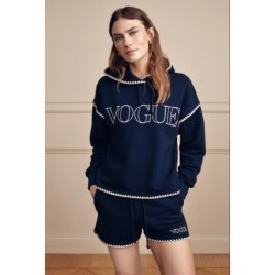 VOGUE Hoodie Midnight Blue mit Stickereien