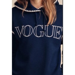 VOGUE Hoodie Midnight Blue mit Stickereien