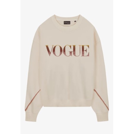 VOGUE Sweatshirt Creme mit Stickereien